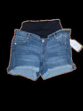 Maternity Roll Cuff Denim Shorts Medium Wash L